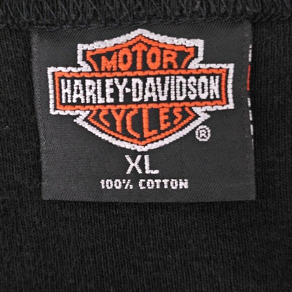 Harley Davidson Embroidered Sleeveless Final Assembly Black Cotton Tank Top - Picture 2 of 5